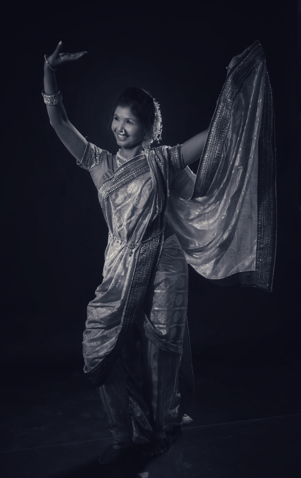 Dancer performing Kathak, winter recital 2019